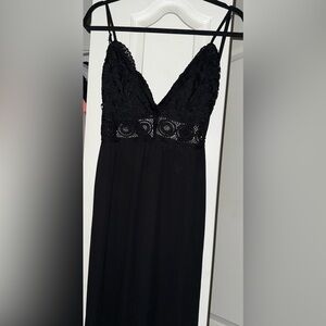 Black open back romper